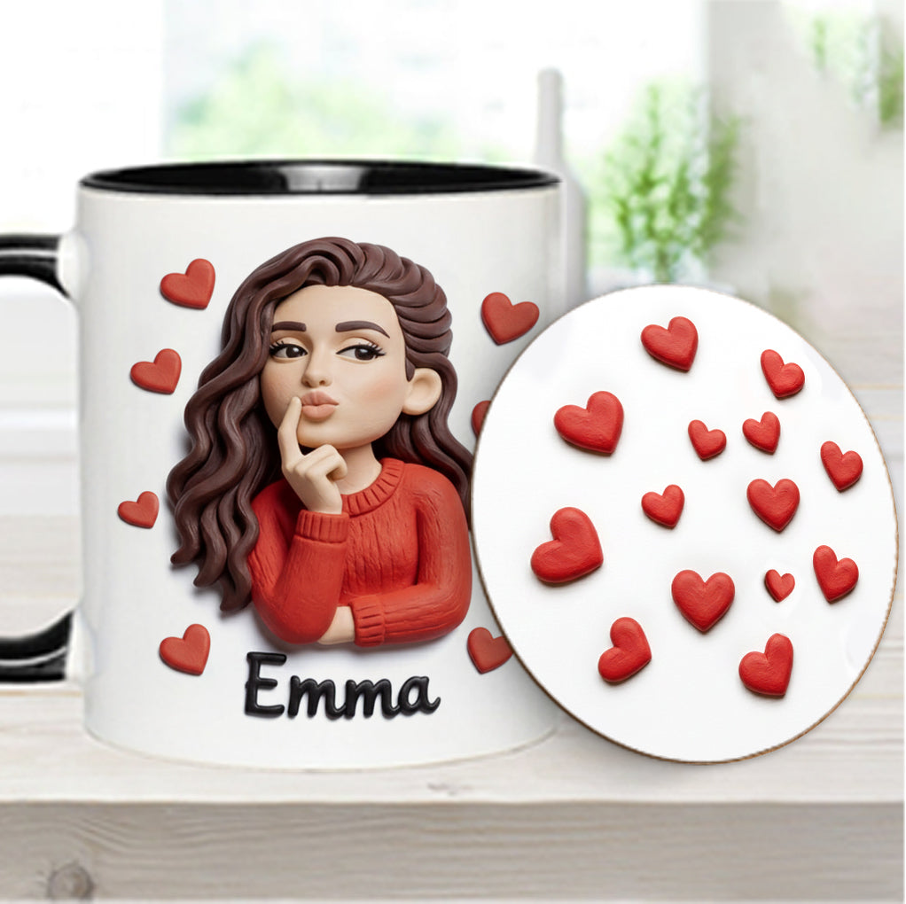 Cadeau idéal pour un couple, personnalisé à partir de n'importe quelle photo : tasse et sous-verre assortis.