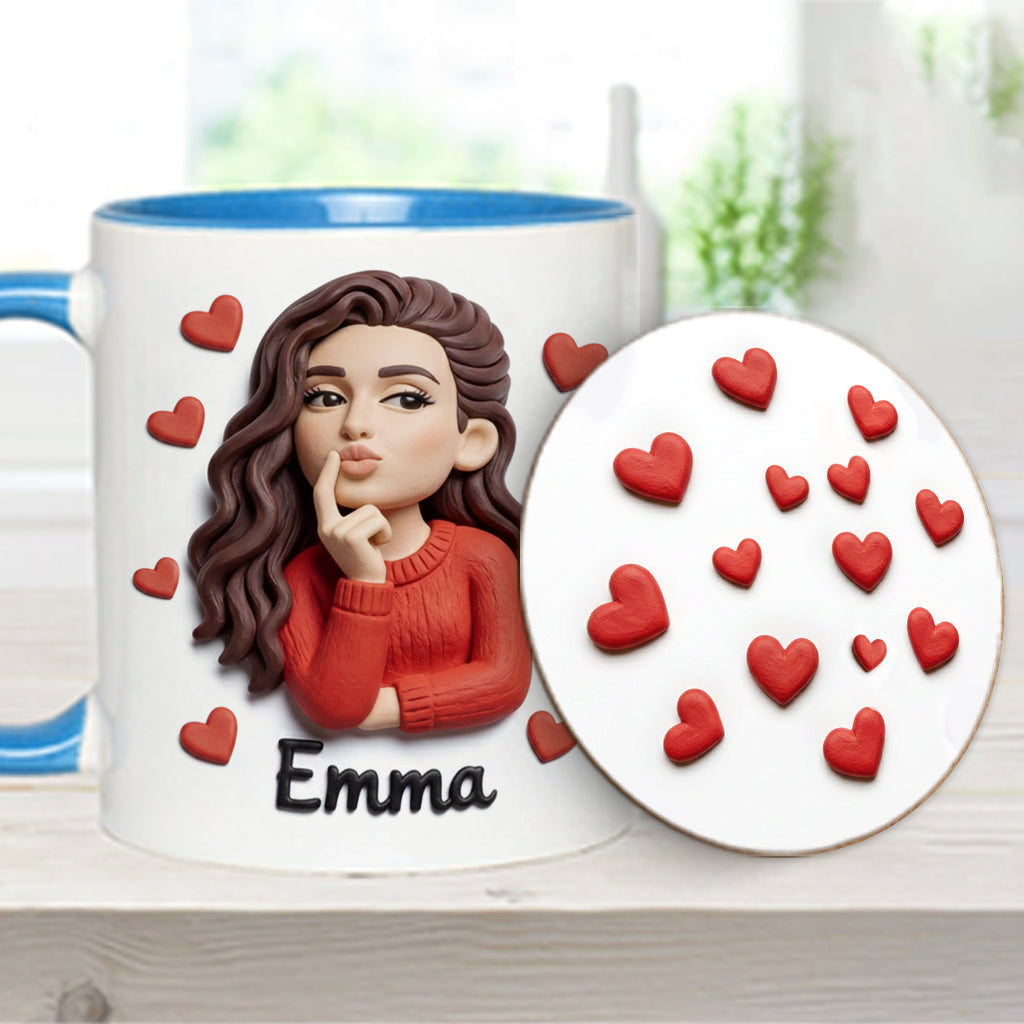 Cadeau idéal pour un couple, personnalisé à partir de n'importe quelle photo : tasse et sous-verre assortis.