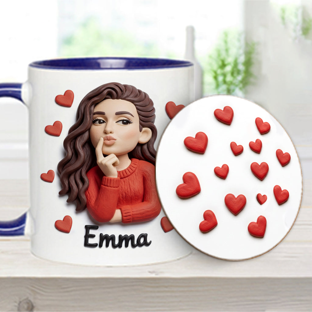 Cadeau idéal pour un couple, personnalisé à partir de n'importe quelle photo : tasse et sous-verre assortis.