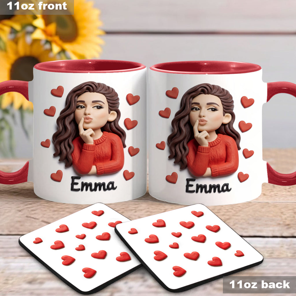 Cadeau idéal pour un couple, personnalisé à partir de n'importe quelle photo : tasse et sous-verre assortis.