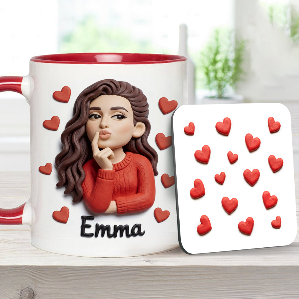 Cadeau idéal pour un couple, personnalisé à partir de n'importe quelle photo : tasse et sous-verre assortis.