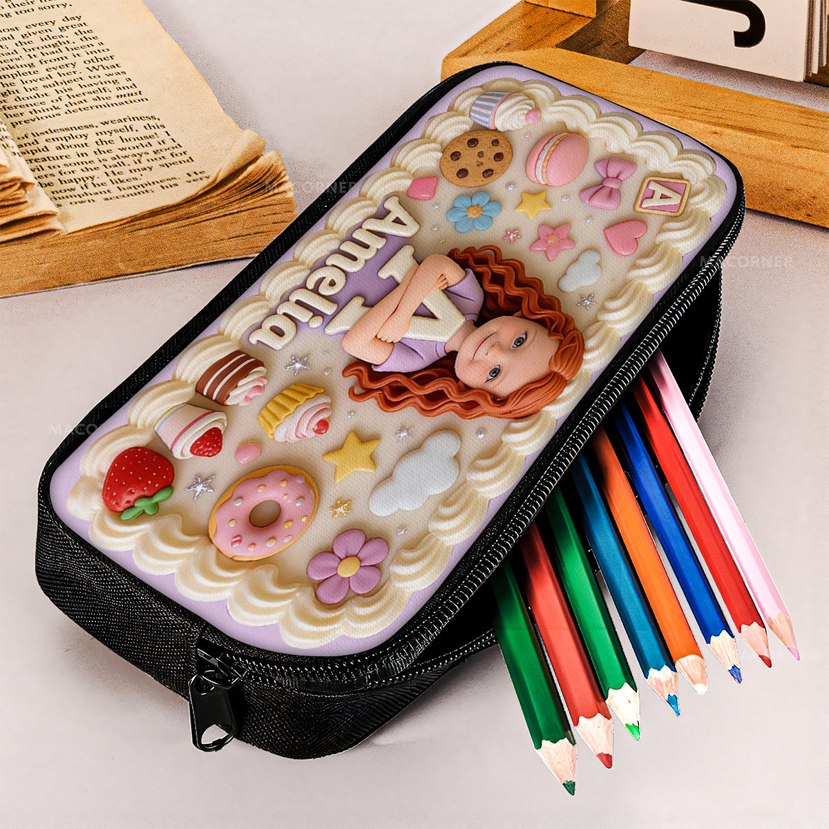 Journée Douce Retour à l'École - Toute Photo - Trousse à Crayons Personnalisée