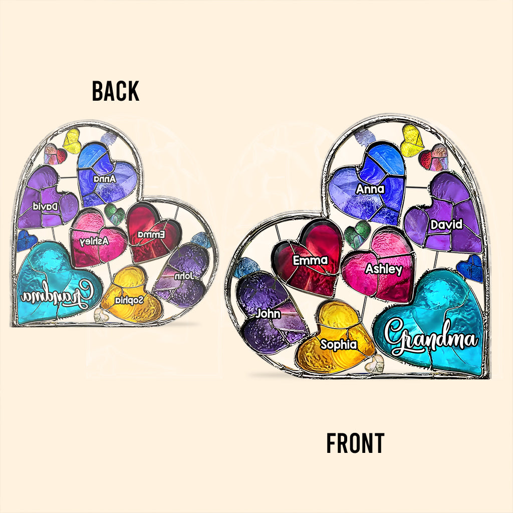 Les chéries de la maman de grand-mère - Plaque acrylique personnalisée en forme de grand-mère