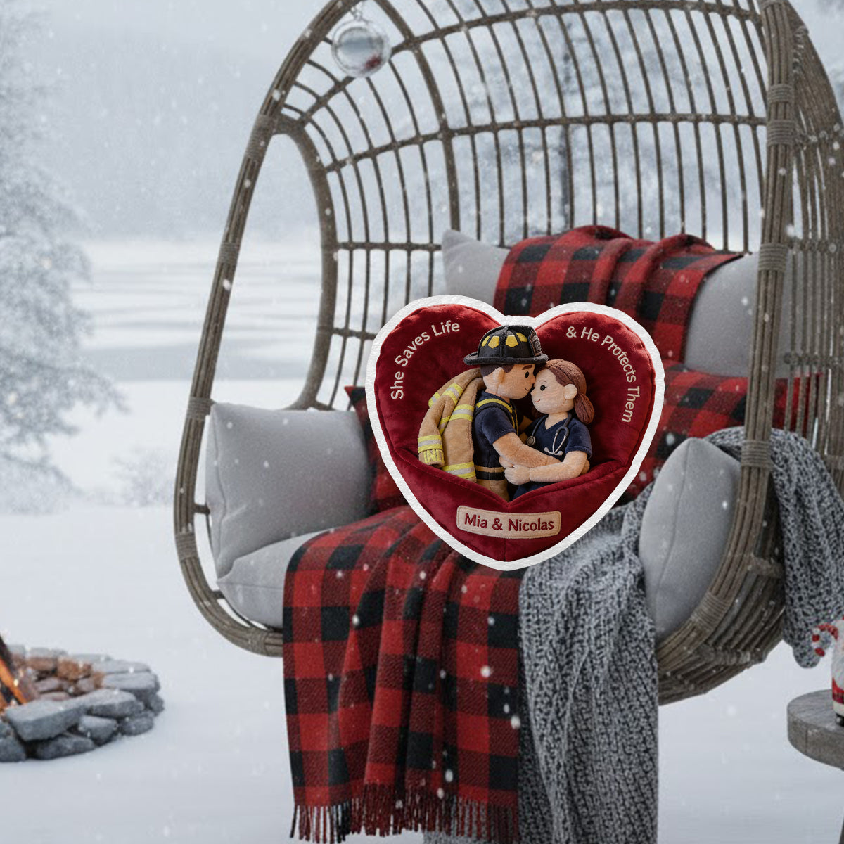 You & Me We Got This - Personalized Nurse Faux Fur Shaped Pillow