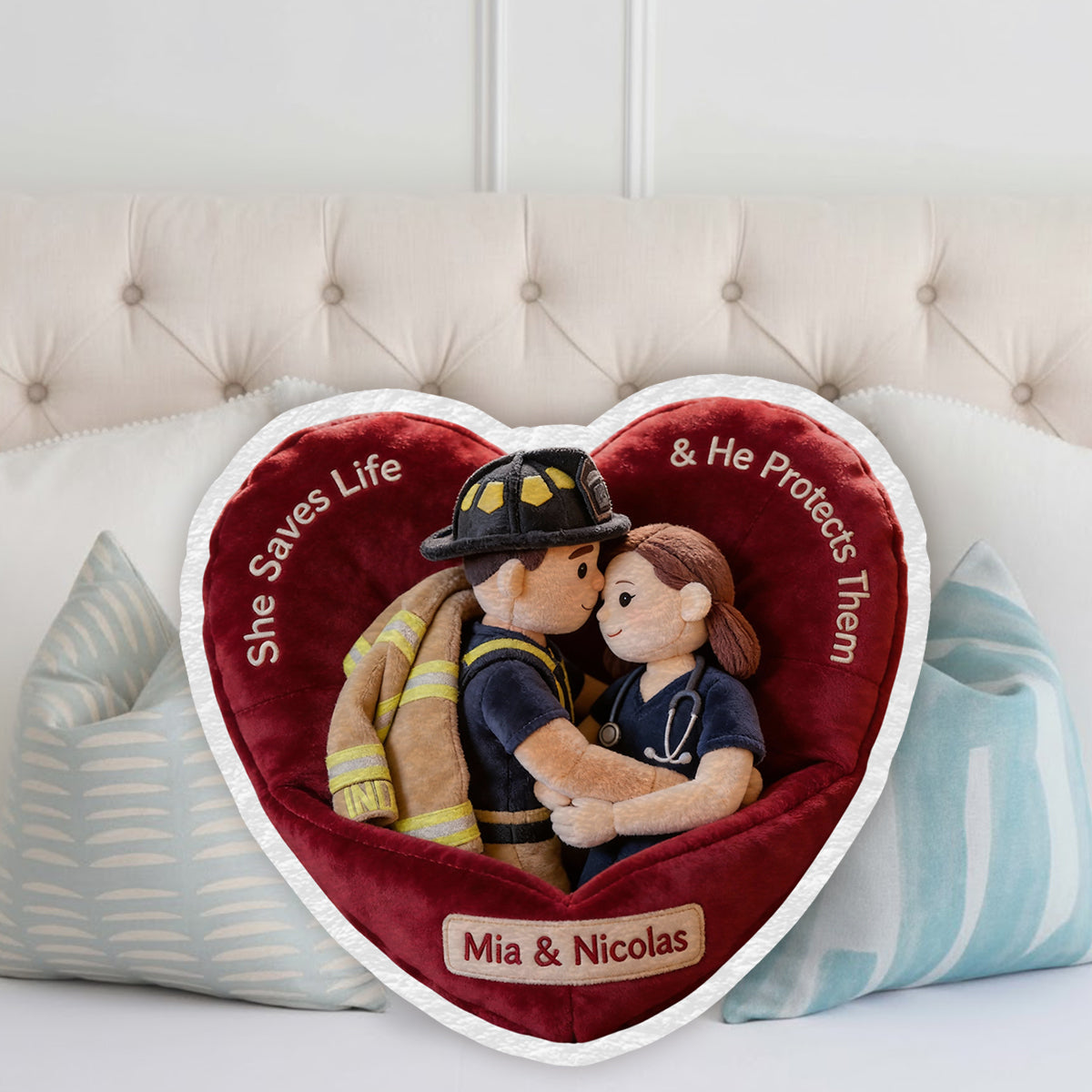 You & Me We Got This - Personalized Nurse Faux Fur Shaped Pillow