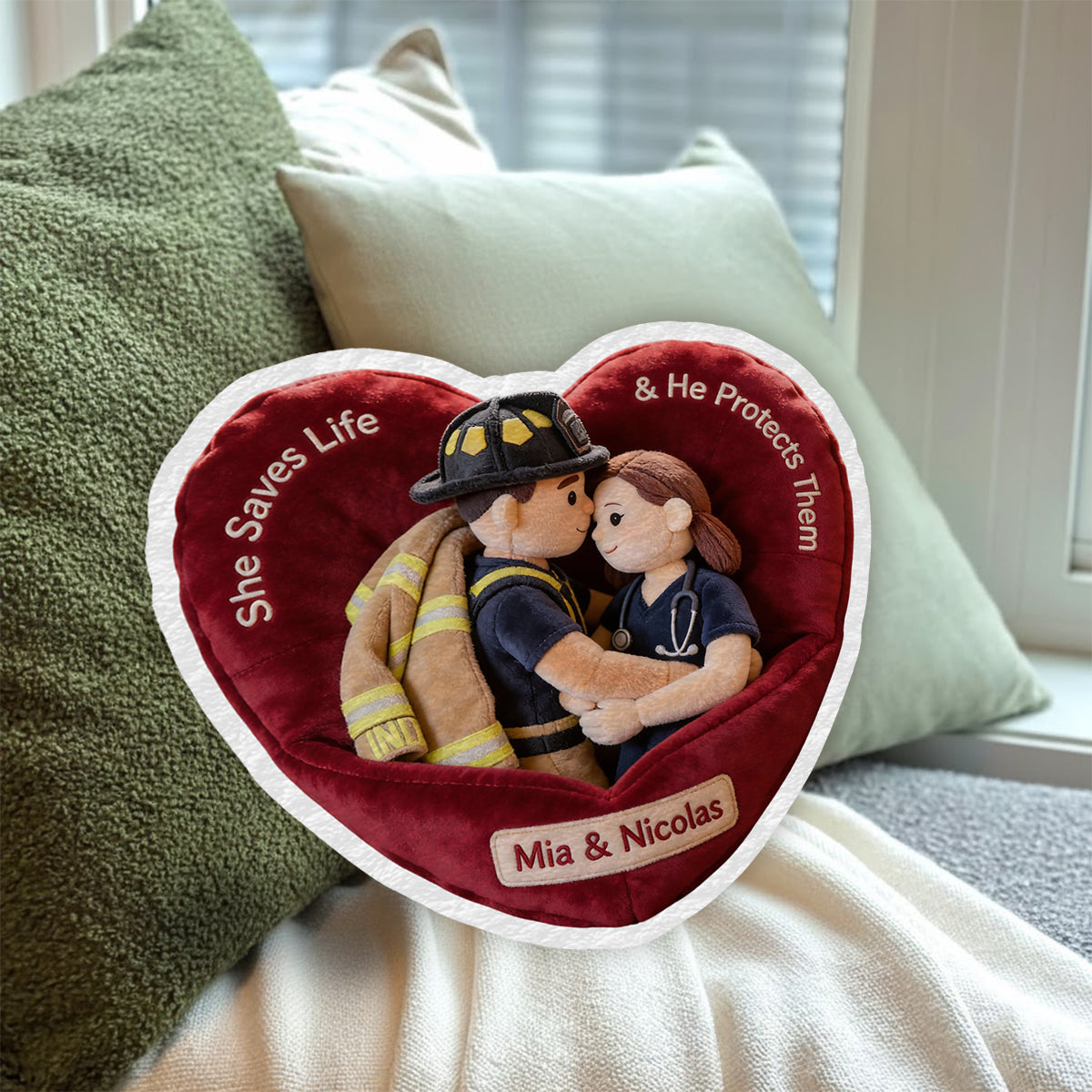 You & Me We Got This - Personalized Nurse Faux Fur Shaped Pillow