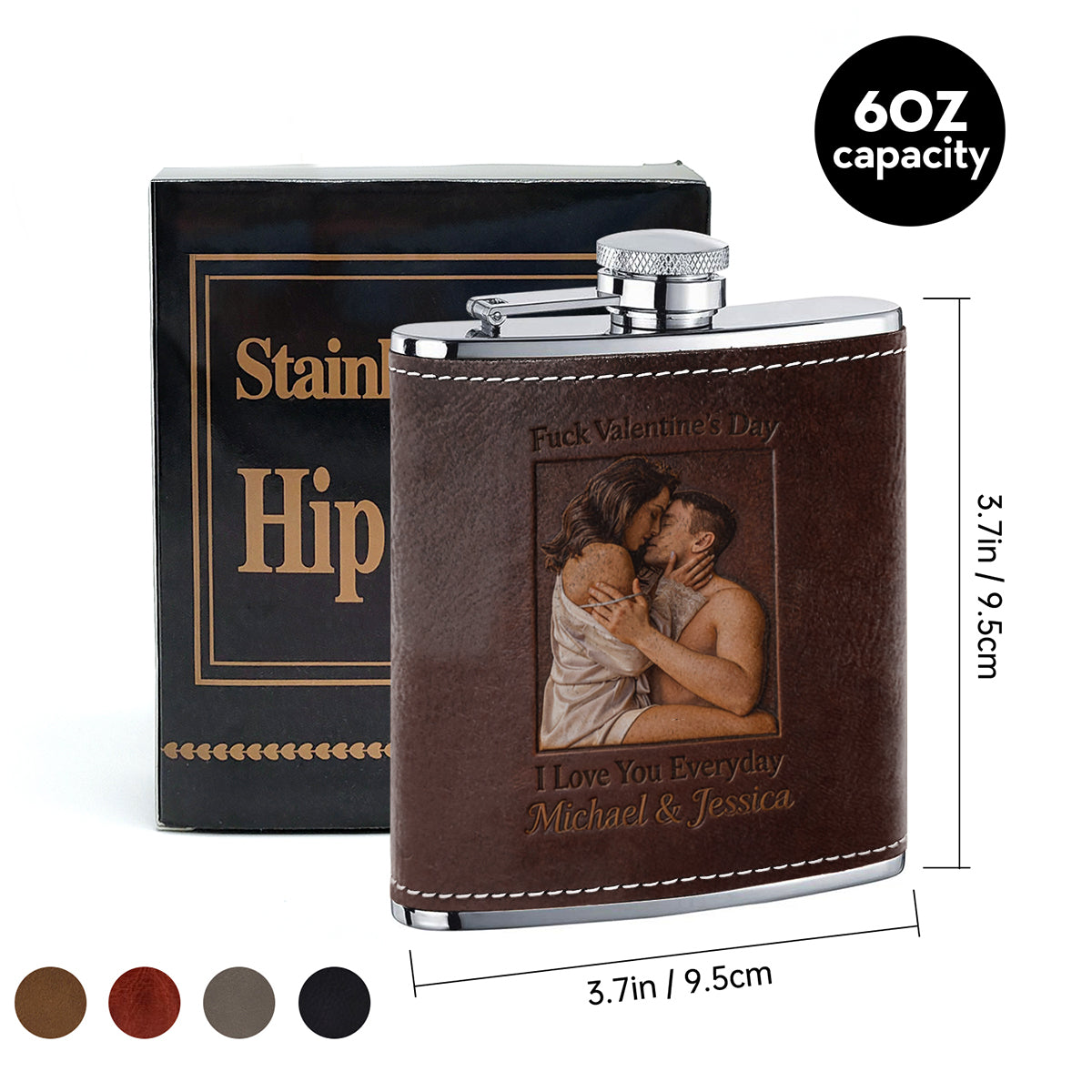 I Love You Everyday - Personalized Spicy Couple Hip Flask