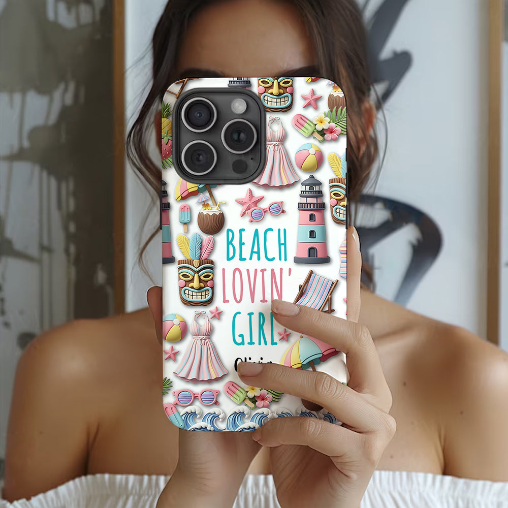 Beach Lovin' Girl - Personalized Sea Lover Full Print Phone Case