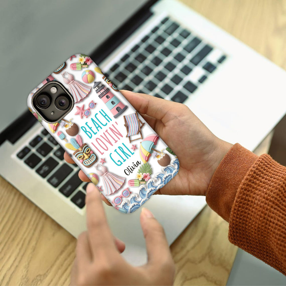 Beach Lovin' Girl - Personalized Sea Lover Full Print Phone Case