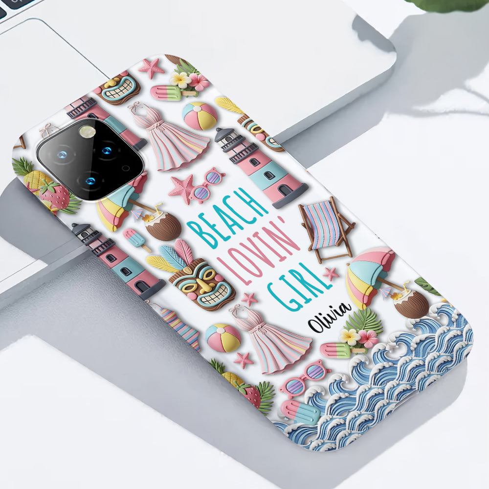 Beach Lovin' Girl - Personalized Sea Lover Full Print Phone Case