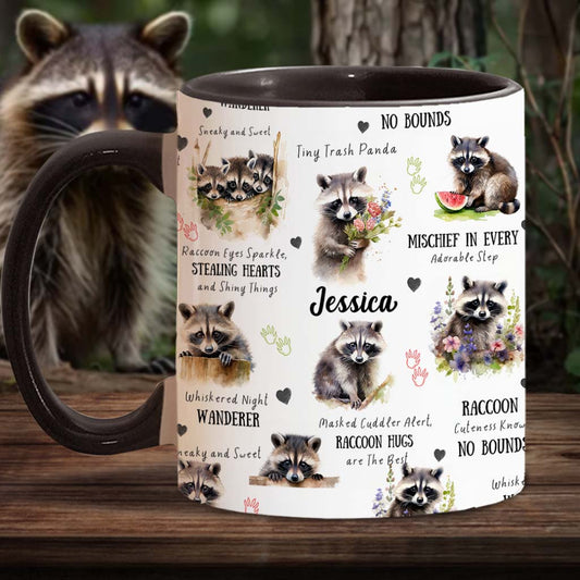 Mug personnalisé Little Bandit Paws avec motif raton laveur