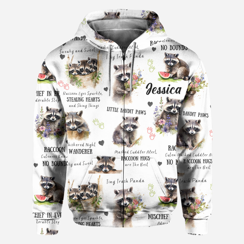 T-shirt personnalisé Little Pandit Paws avec motif raton laveur.