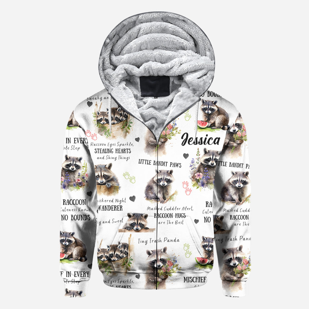 T-shirt personnalisé Little Pandit Paws avec motif raton laveur.