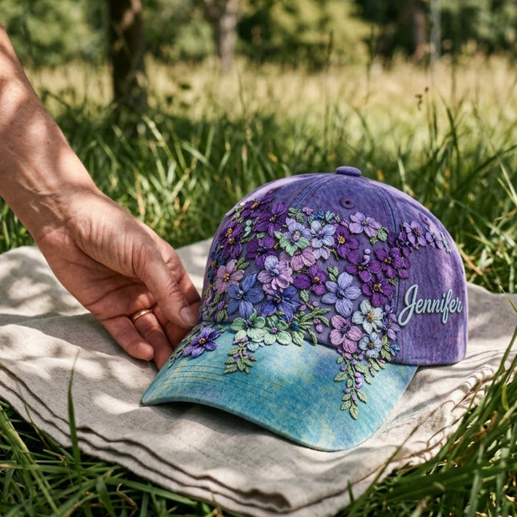 Vous comptez Teal Purple Semicolon Floral - Casquette Classique Personnalisée pour la Prévention du Suicide