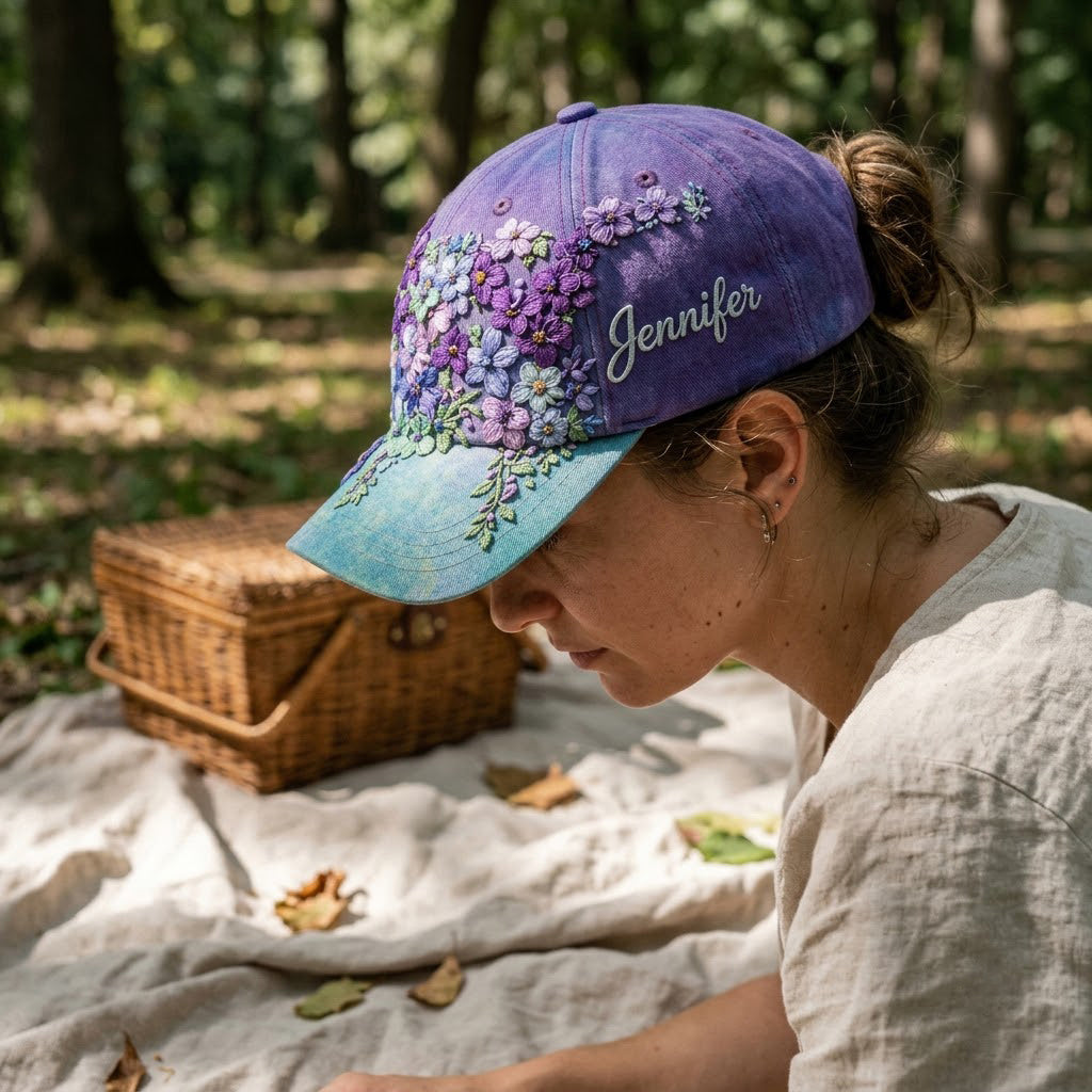 Vous comptez Teal Purple Semicolon Floral - Casquette Classique Personnalisée pour la Prévention du Suicide