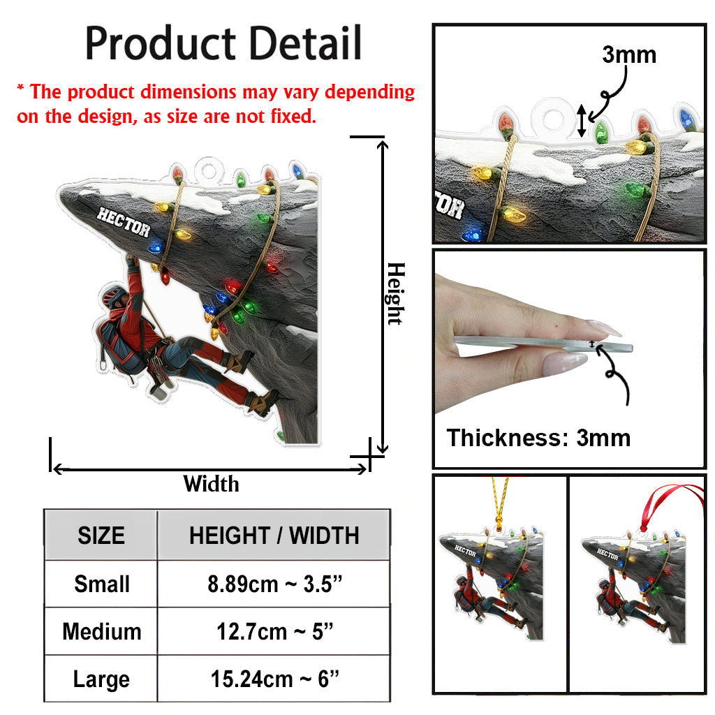 Décoration d'escalade personnalisée pour les fêtes - Ornement d'escalade en rocher