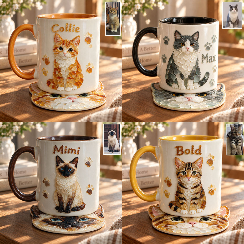 Art en Verre de Mer à partir de Photo d'Animal - Mug Personnalisé & Sous-Verre
