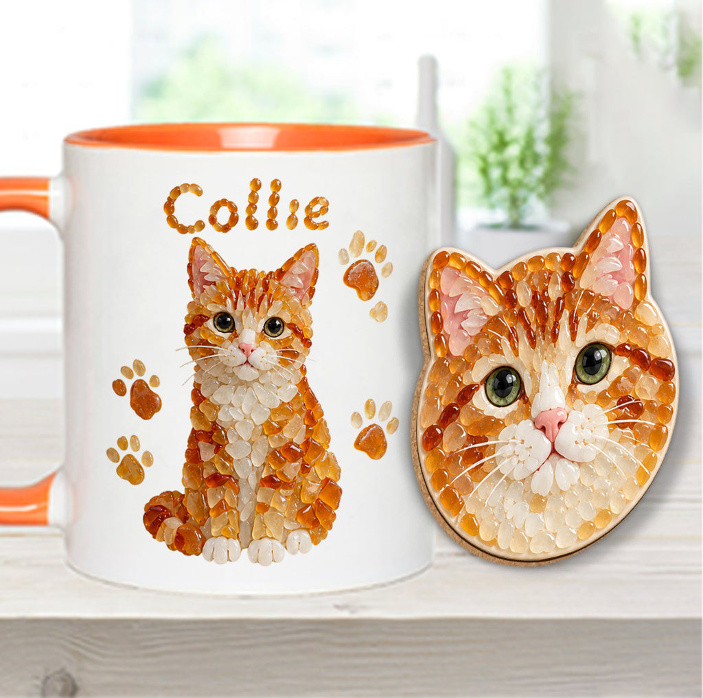 Art en Verre de Mer à partir de Photo d'Animal - Mug Personnalisé & Sous-Verre