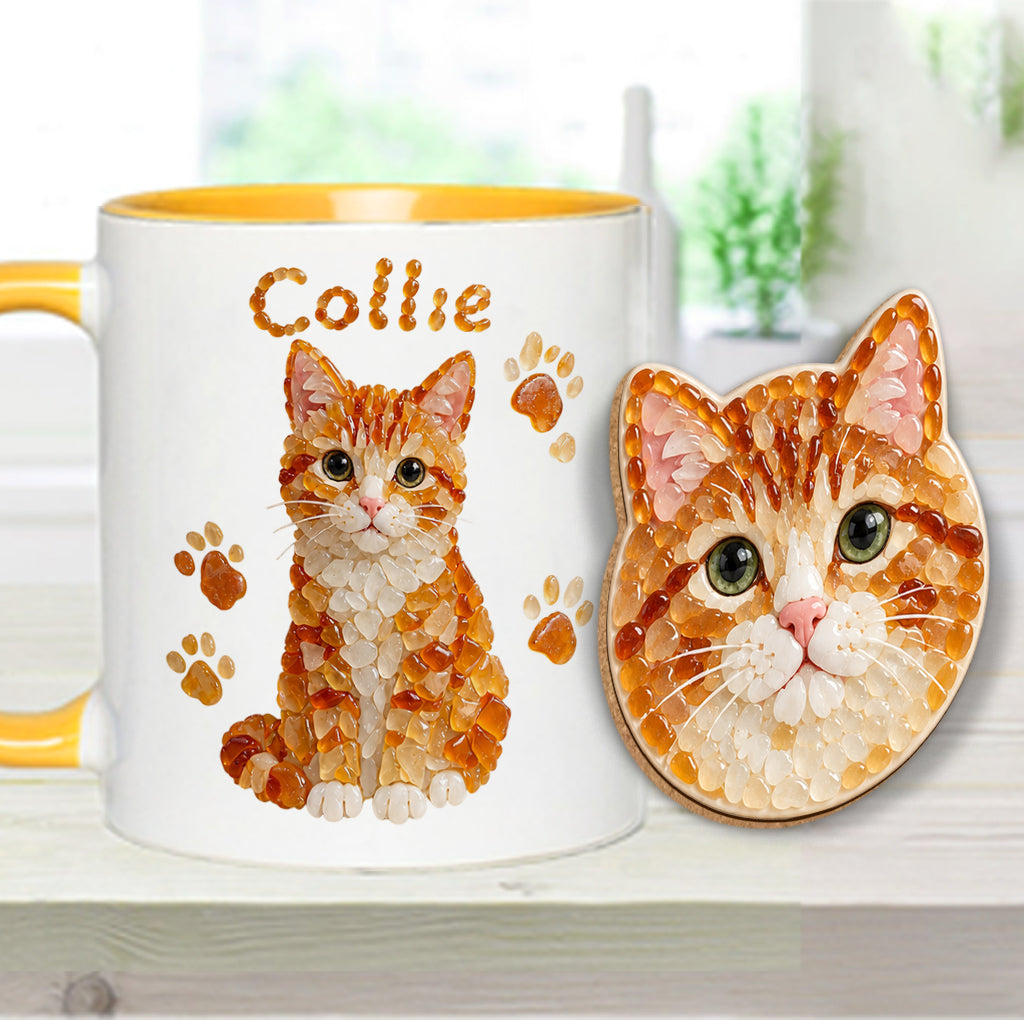 Art en Verre de Mer à partir de Photo d'Animal - Mug Personnalisé & Sous-Verre