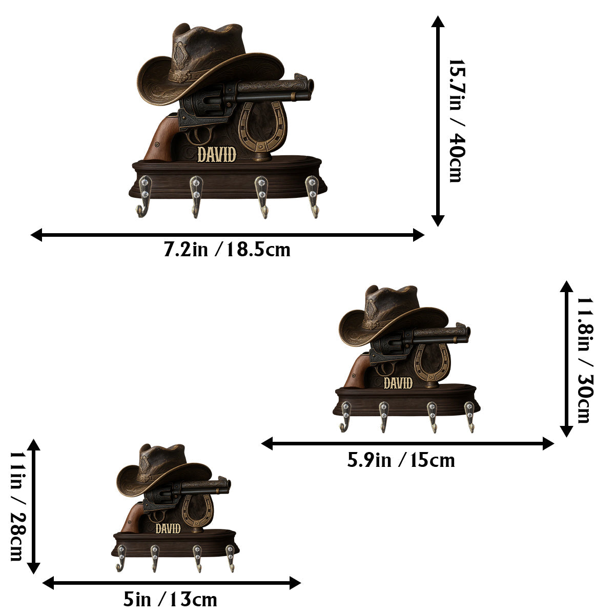 Howdy Western - Porte-clés personnalisé en forme de tenue western