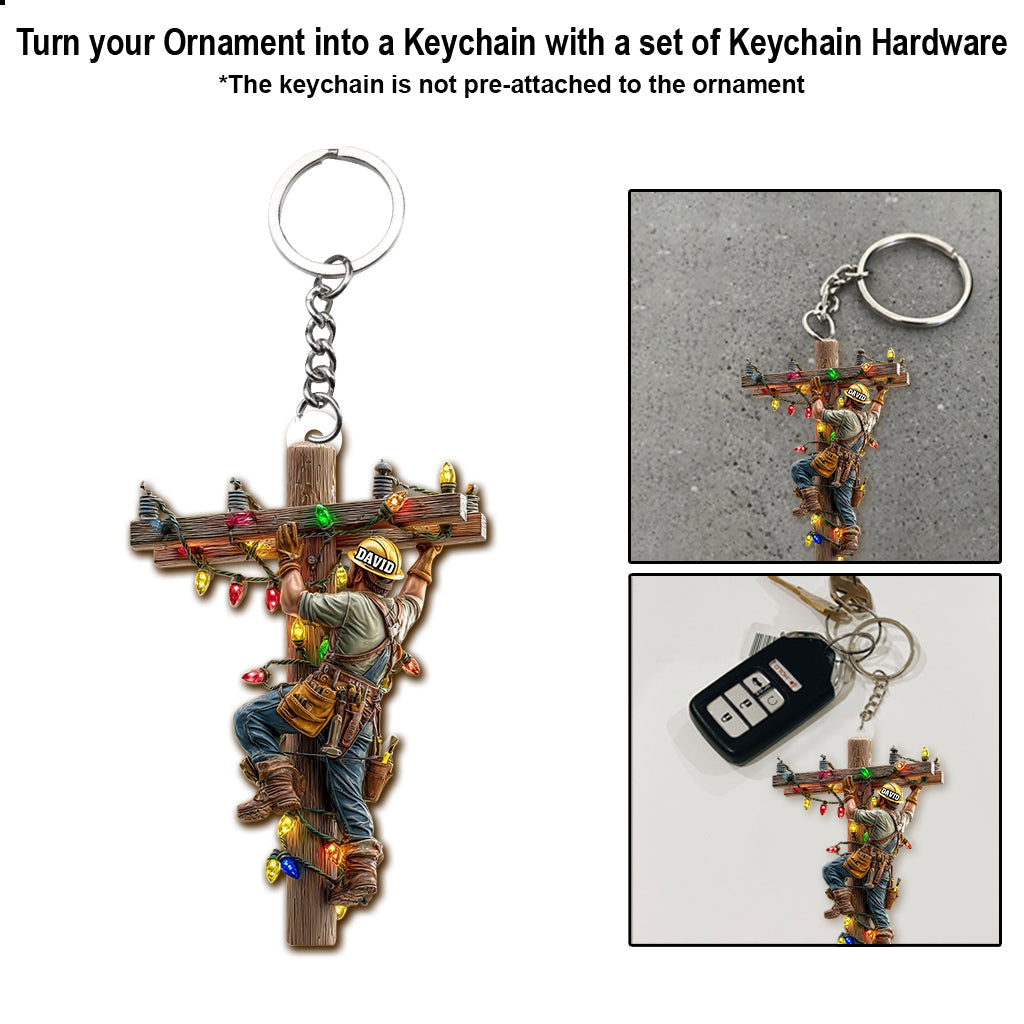 Garder la lumière allumée - Ornement personnalisé pour électricien