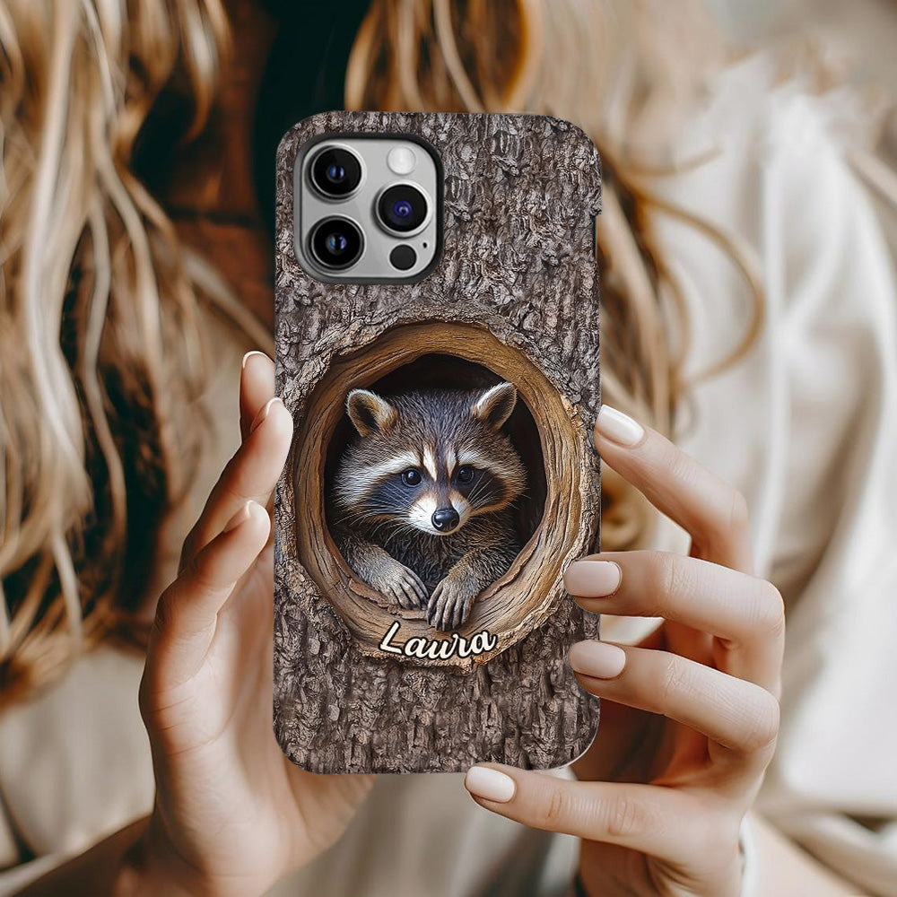 Adorable Raccoon - Personalized Raccoon Full Print Phone Case