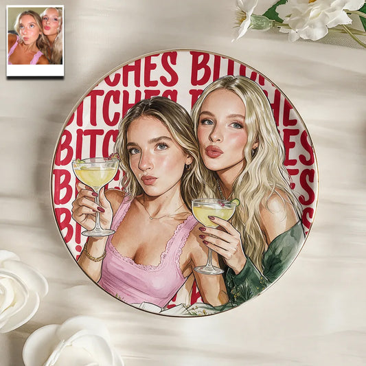 Bestie Gift - Personalized Bestie Ceramic Round Plate