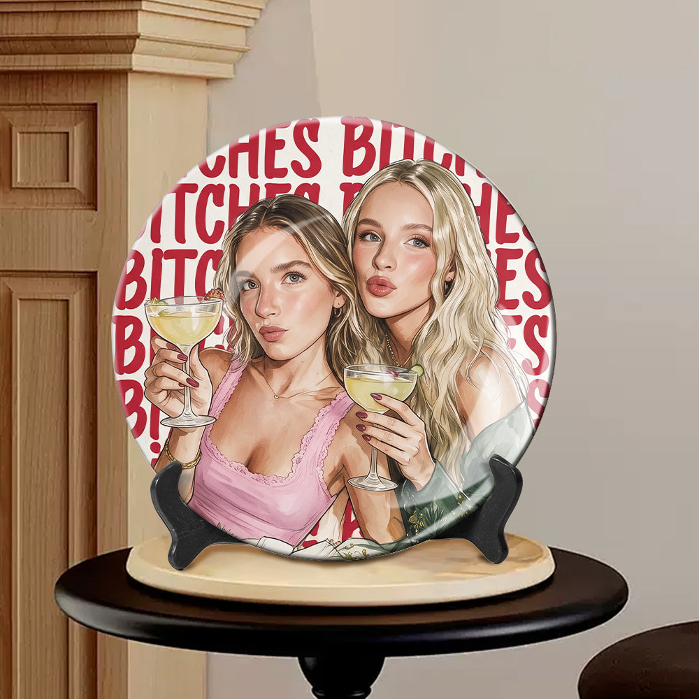 Bestie Gift - Personalized Bestie Ceramic Round Plate