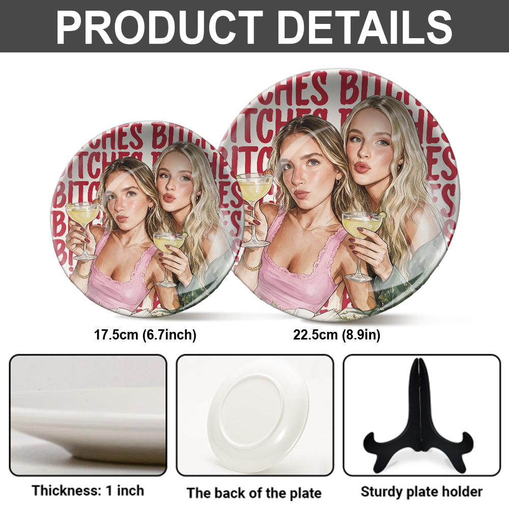 Bestie Gift - Personalized Bestie Ceramic Round Plate