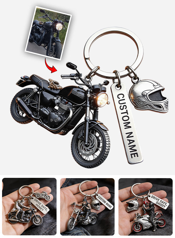 Custom Keychain For Biker - Personalized Biker Keychain With Charms
