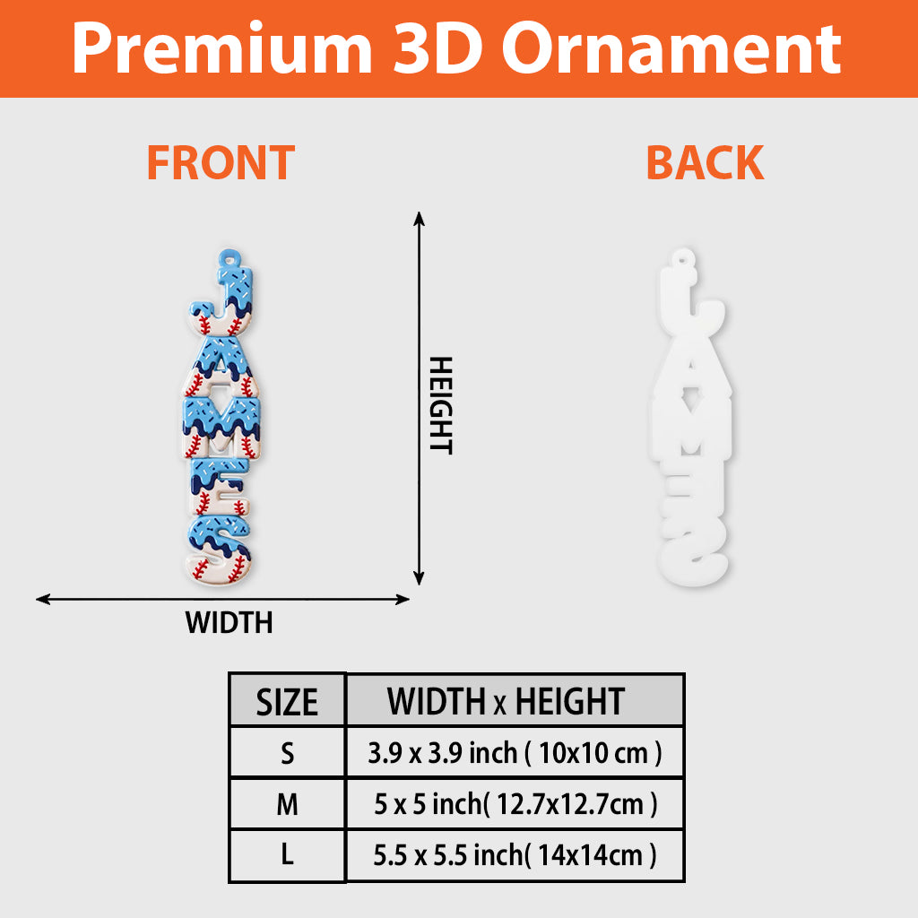 Amour Sport Drip Glace - Ornement 3D Premium Personnalisé