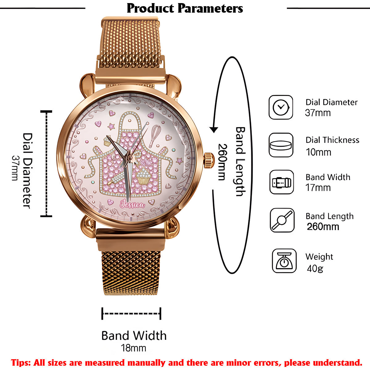 Passionnée de pâtisserie - Montre-bracelet personnalisée pour femmes passionnées de pâtisserie 