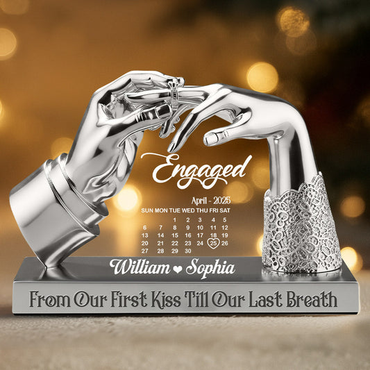 Cadeau d'anniversaire de fiançailles ou de mariage - Plaque acrylique personnalisée pour couple