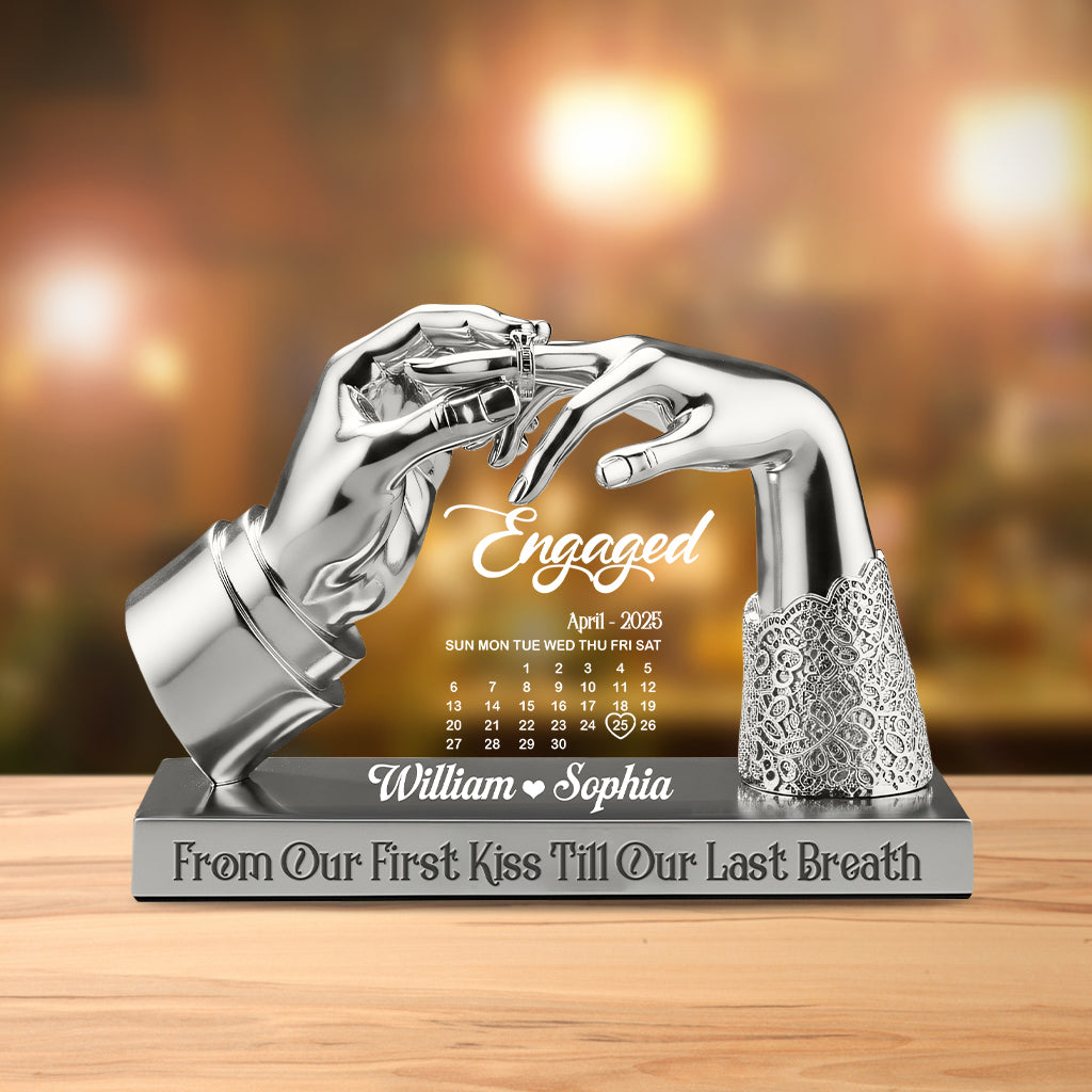 Cadeau d'anniversaire de fiançailles ou de mariage - Plaque acrylique personnalisée pour couple