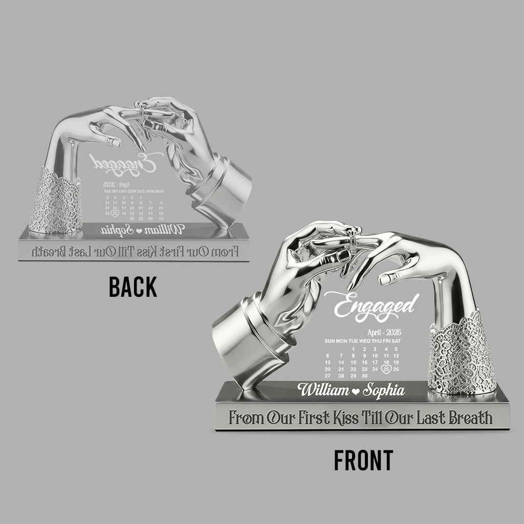 Cadeau d'anniversaire de fiançailles ou de mariage - Plaque acrylique personnalisée pour couple