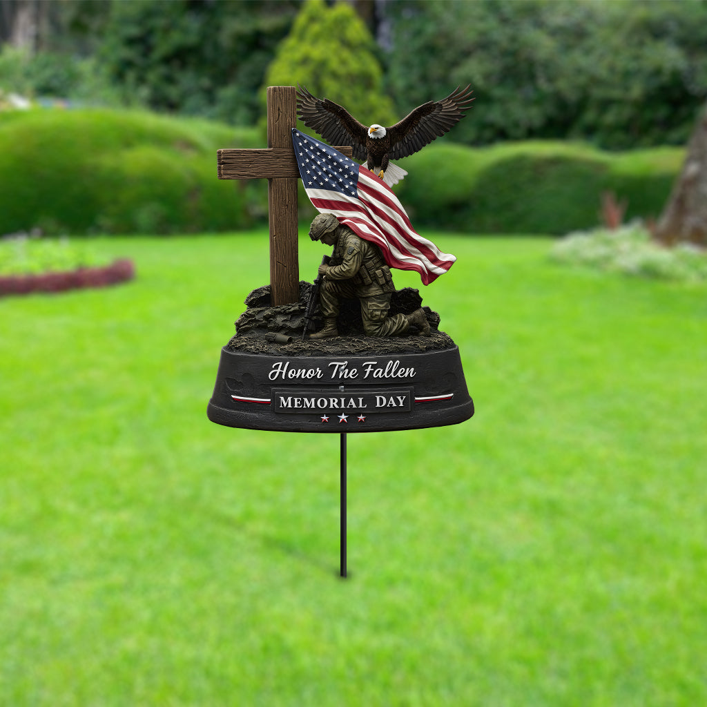 Hommage aux disparus, décoration extérieure pour le Memorial Day - Art de jardin en métal personnalisé pour vétéran