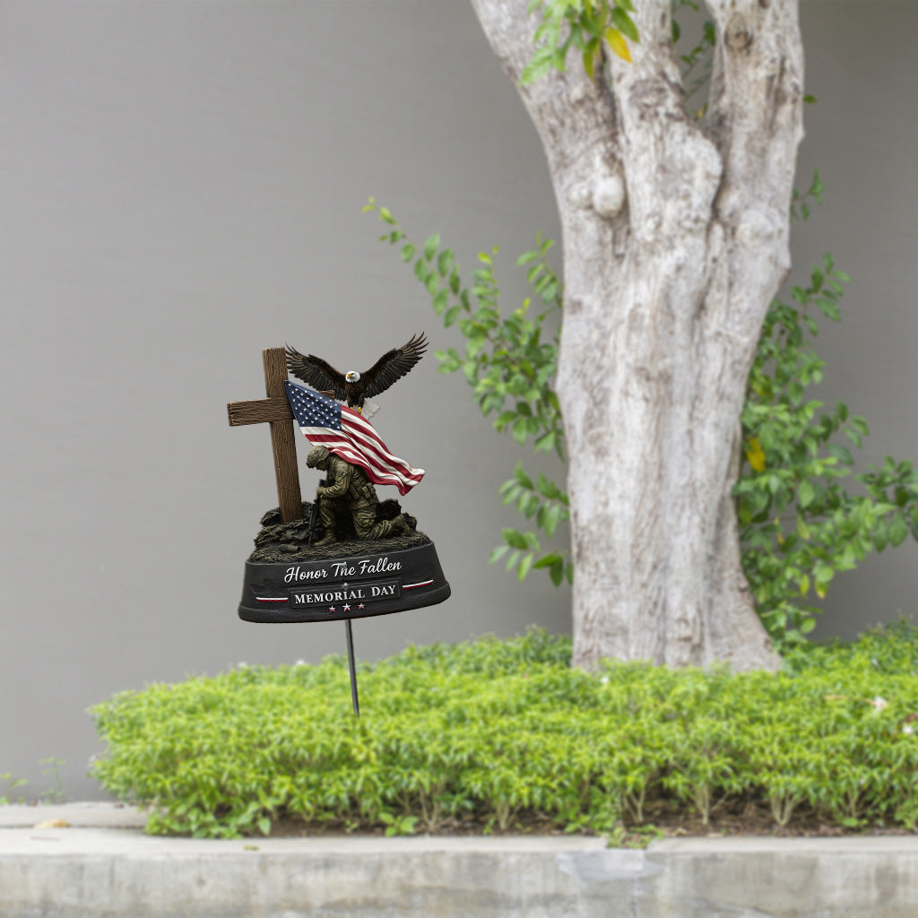 Hommage aux disparus, décoration extérieure pour le Memorial Day - Art de jardin en métal personnalisé pour vétéran