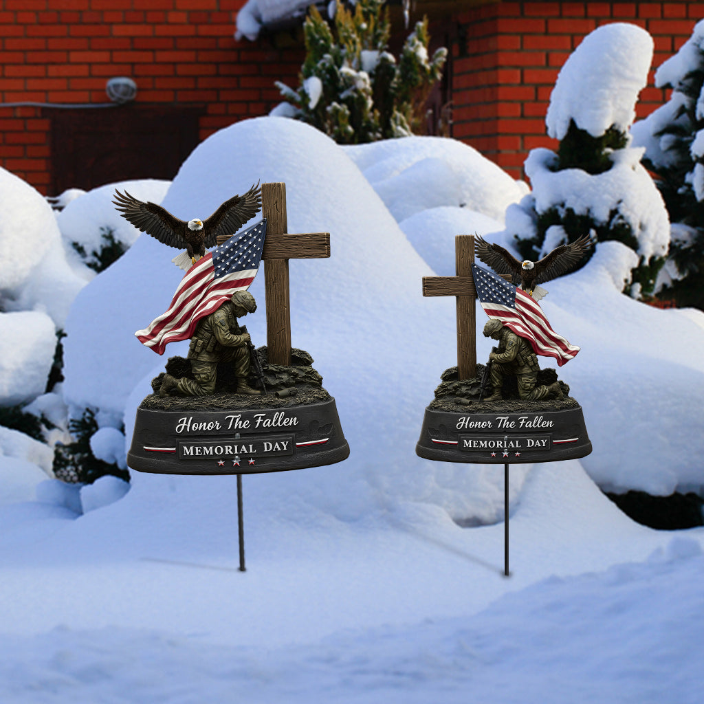 Hommage aux disparus, décoration extérieure pour le Memorial Day - Art de jardin en métal personnalisé pour vétéran