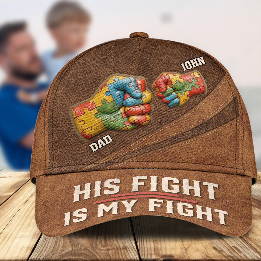 Son combat est mon combat - Casquette classique personnalisée pour la sensibilisation à l'autisme
