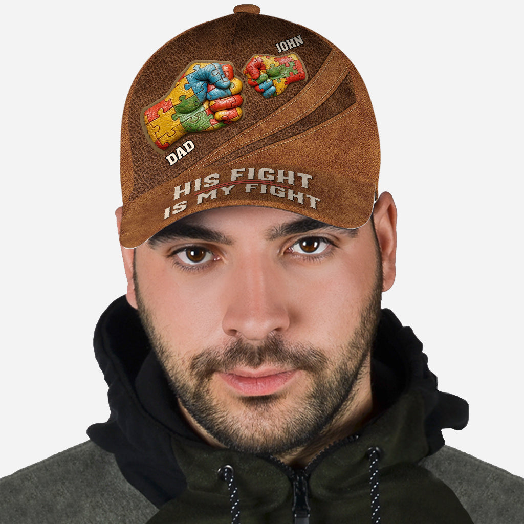 Son combat est mon combat - Casquette classique personnalisée pour la sensibilisation à l'autisme