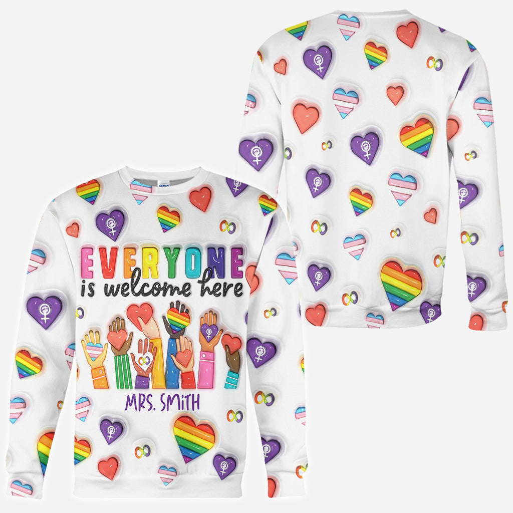 Bienvenue à tous ! - T-shirt personnalisé pour enseignants