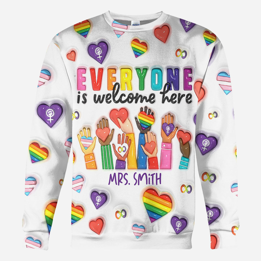 Bienvenue à tous ! - T-shirt personnalisé pour enseignants