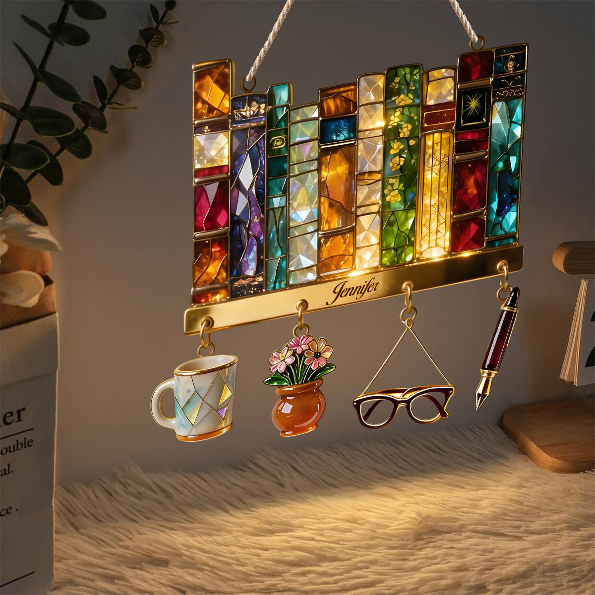 Amoureux des livres - Panneau lumineux LED personnalisé en acrylique représentant un livre