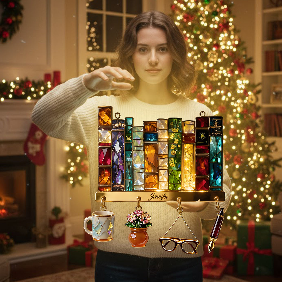 Amoureux des livres - Panneau lumineux LED personnalisé en acrylique représentant un livre