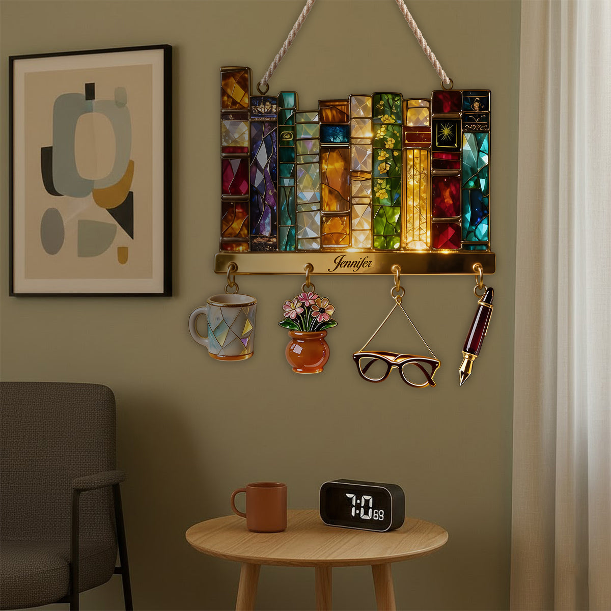 Amoureux des livres - Panneau lumineux LED personnalisé en acrylique représentant un livre