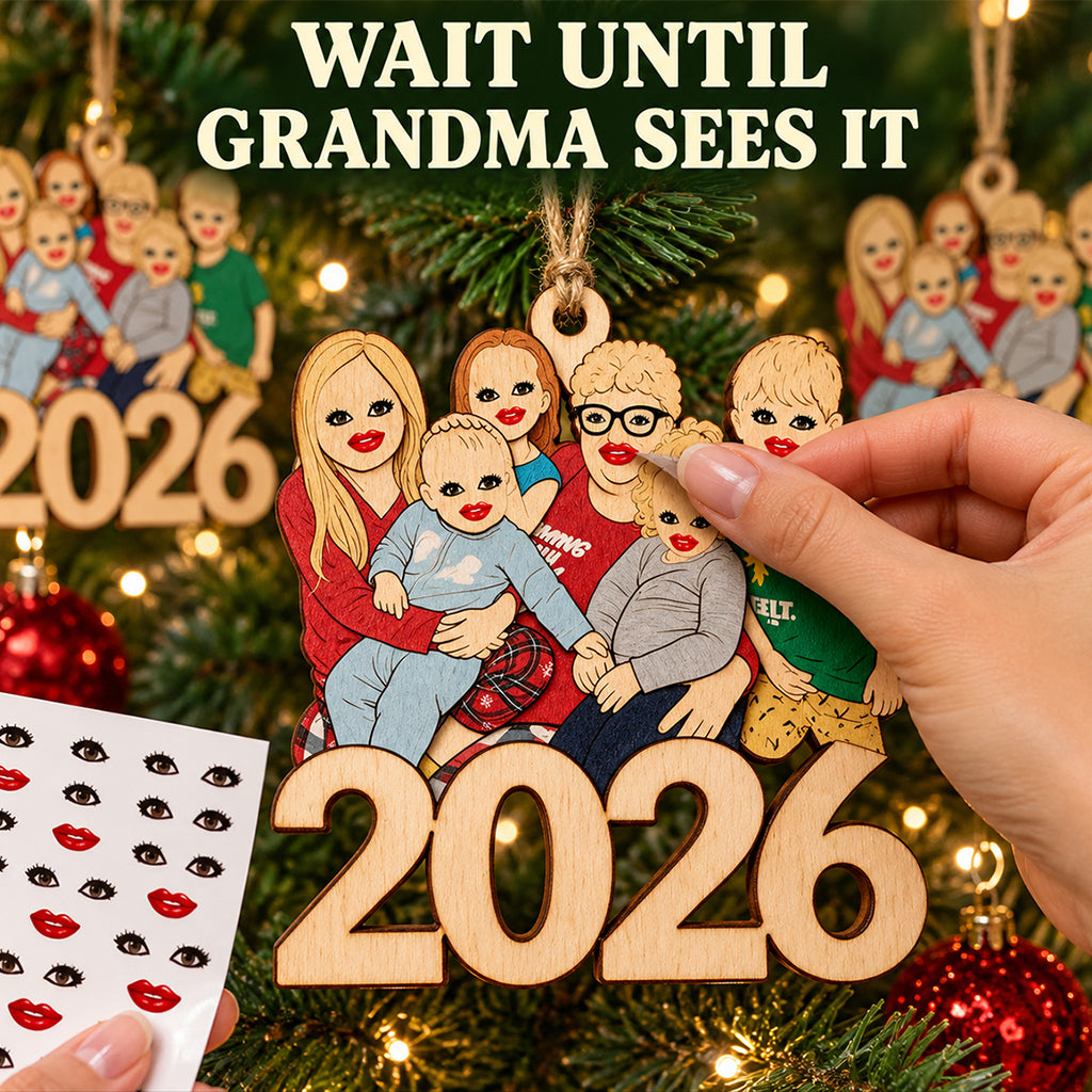 Custom Face No Face Custom Photo Family Gathering 2026 - Personalized Family Ornament