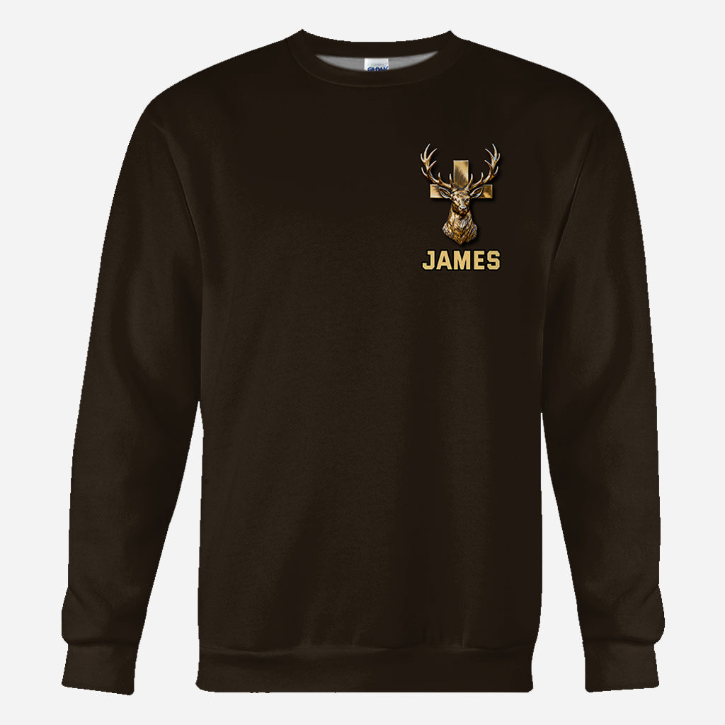 J'ai la chasse dans le sang et Jésus dans le cœur - T-shirt personnalisé « La chasse sur tout le corps »