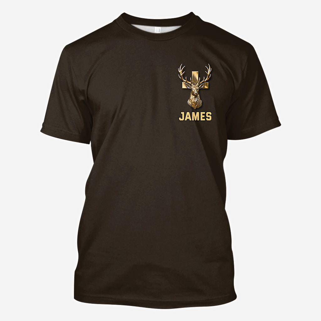 J'ai la chasse dans le sang et Jésus dans le cœur - T-shirt personnalisé « La chasse sur tout le corps »