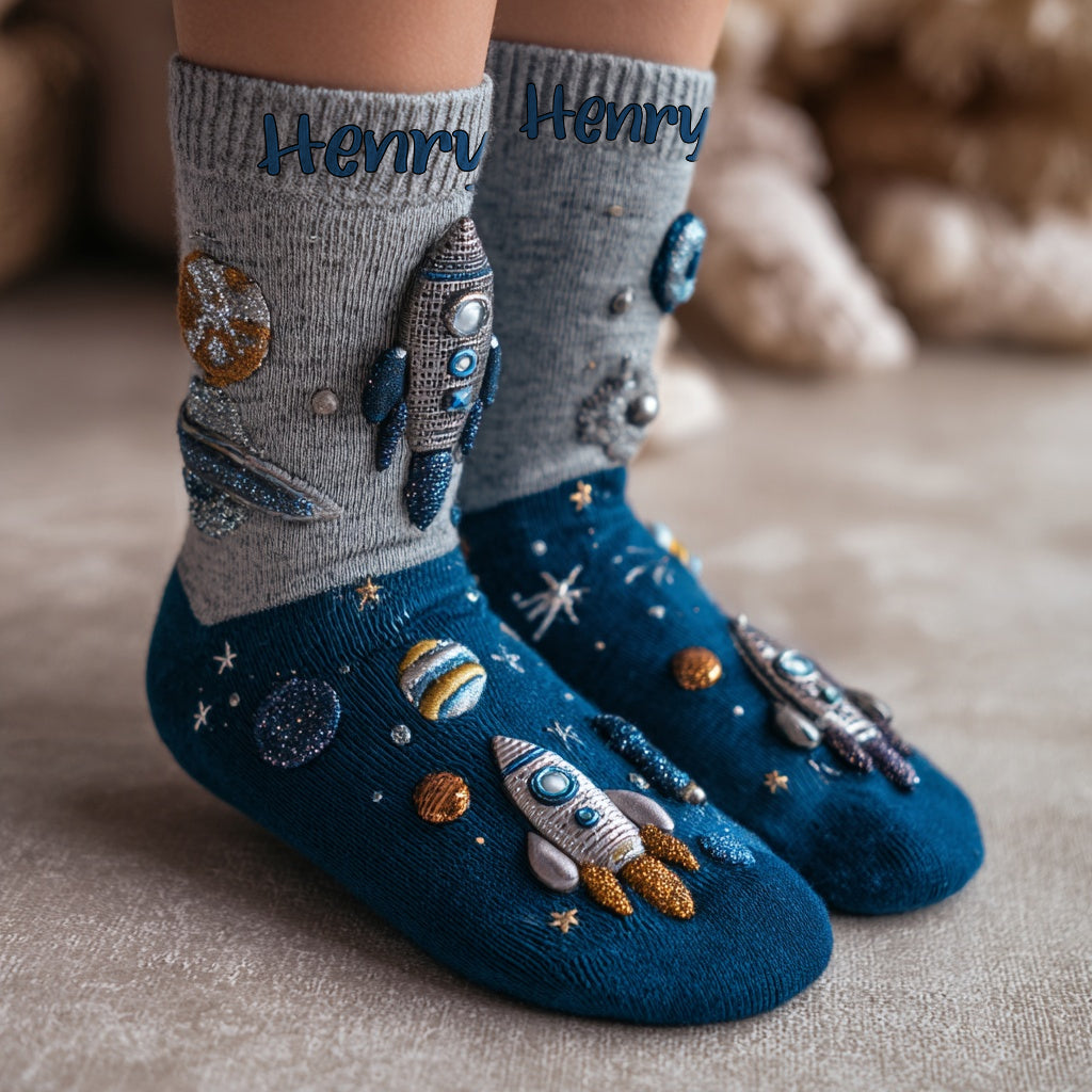 Chaussettes personnalisées pour enfants de la marque Spaceship
