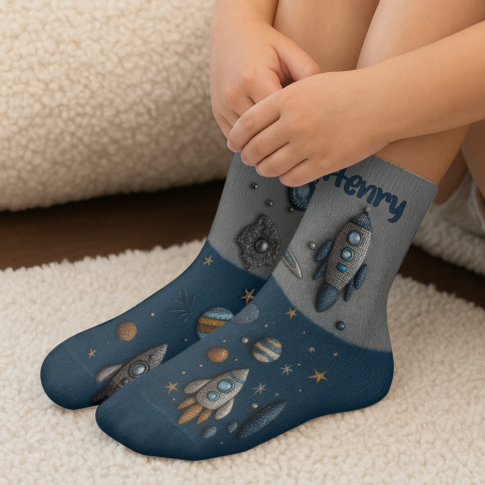 Chaussettes personnalisées pour enfants de la marque Spaceship